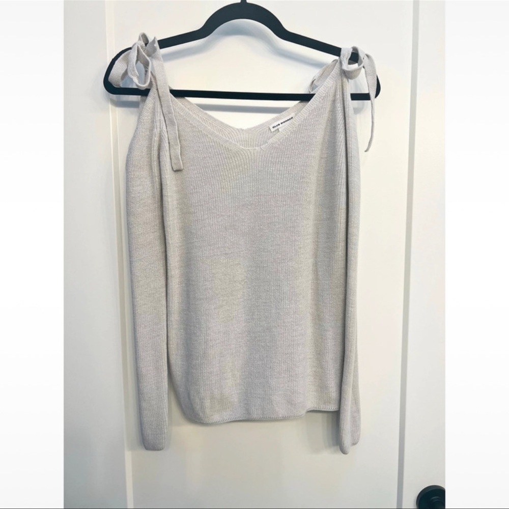 Club Monaco Nordstrom cold shoulder sweater neutral cream tan knit womens size S - Picture 7 of 11